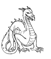 coloriage dragon a corne